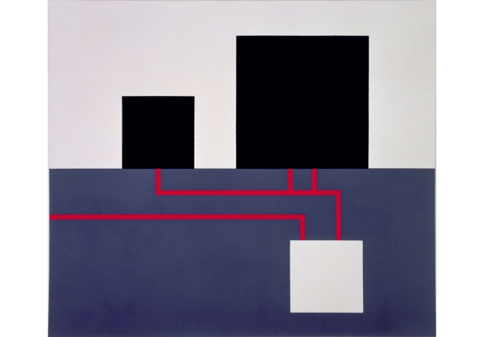 Peter Halley Two Cells with Conduit and Under-Ground Chamber