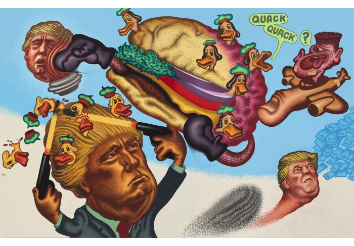 Peter Saul Quack-Quack, Trump